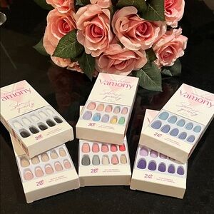 (6) Sets - Vamony - Press-On Nails Set - Assorted Colors